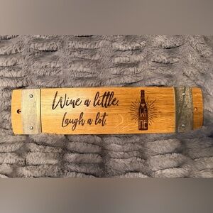 NWT - Rustic Wooden Wine Sign with Engraving
